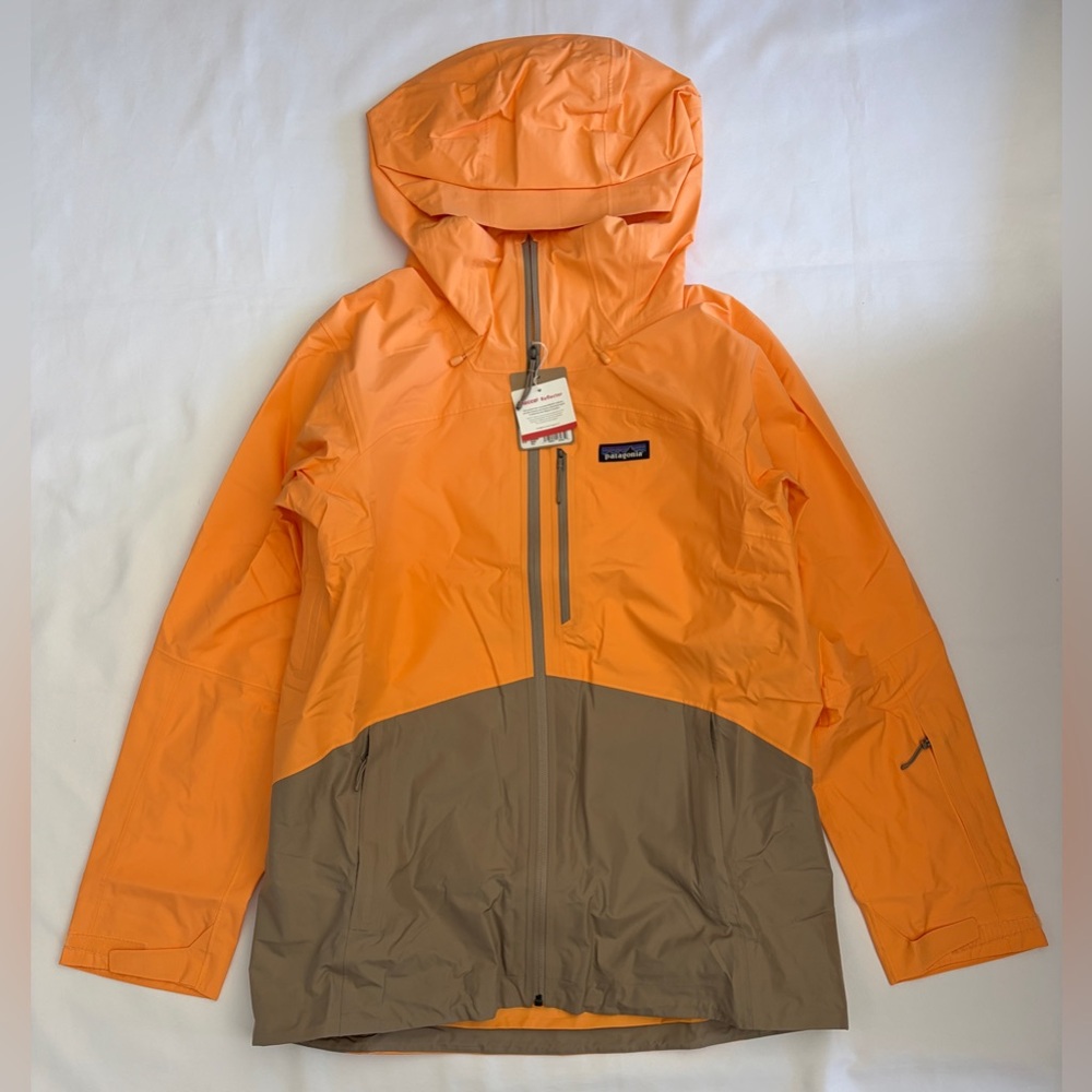 $350 Patagonia Powder Town Jacket Women's Size L VIVID APRICOT Ski Snowboard - Picture 1 of 15